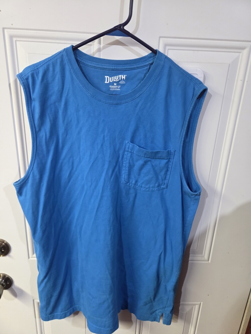Duluth Trading Co Men’s Sleeveless Pocket Tank - Bright Blue